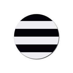 Black And White Large Stripes Goth Mime French Style Rubber Coaster (round)  by genx