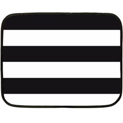 Black And White Large Stripes Goth Mime French Style Fleece Blanket (mini) by genx