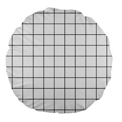 Aesthetic Black And White Grid Paper Imitation Large 18  Premium Round Cushions by genx