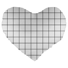 Aesthetic Black And White Grid Paper Imitation Large 19  Premium Flano Heart Shape Cushions by genx