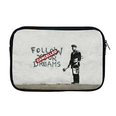 Banksy Graffiti Original Quote Follow Your Dreams Cancelled Cynical With Painter Apple Macbook Pro 17  Zipper Case by snek