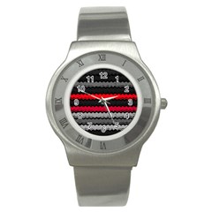 Chevrons Rose/gris Stainless Steel Watch by kcreatif