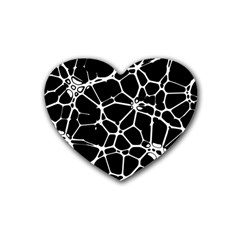 Neurons Braid Network Wattle Yarn Heart Coaster (4 Pack)  by HermanTelo