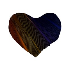 Rainbow Waves Mesh Colorful 3d Standard 16  Premium Flano Heart Shape Cushions