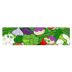Vegetables Bell Pepper Broccoli Satin Scarf (oblong) by HermanTelo