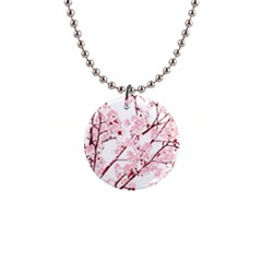 Fleurs De Cerisier 1  Button Necklace by kcreatif