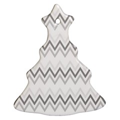 Chevrons Gris/blanc Ornament (christmas Tree)  by kcreatif