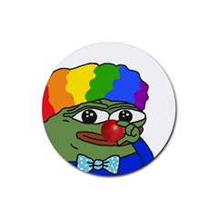Clown World Pepe The Frog Honkhonk Meme Kekistan Funny Rubber Coaster (round)  by snek