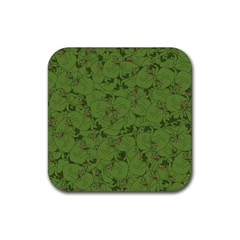 Groyper Pepe The Frog Original Meme Funny Kekistan Green Pattern Rubber Square Coaster (4 Pack)  by snek