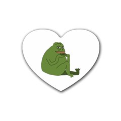 Groyper Pepe The Frog Original Funny Kekistan Meme  Rubber Coaster (heart)  by snek