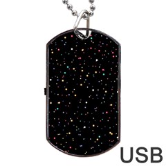 Abstract Colorful Glitters Background Vector Dog Tag Usb Flash (one Side)