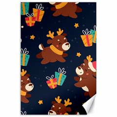 Colorful Funny Christmas Pattern Canvas 24  X 36  by Vaneshart