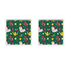 Funny Decoration Christmas Pattern Background Cufflinks (square)