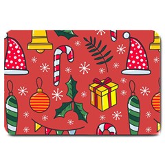 Colorful Funny Christmas Pattern Large Doormat  by Vaneshart