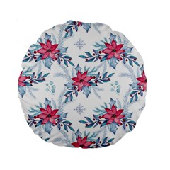 Watercolor Christmas Floral Seamless Pattern Standard 15  Premium Flano Round Cushions by Vaneshart