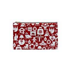 Christmas Seamless Pattern Icons Cosmetic Bag (small) by Vaneshart
