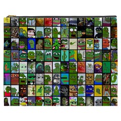 Pepe The Frog Memes Of 2019 Picture Patchwork Pattern Cosmetic Bag (xxxl) by snek