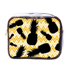 Ananas Chevrons Noir/jaune Mini Toiletries Bag (one Side) by kcreatif