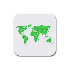 Environment Concept World Map Illustration Rubber Coaster (square)  by dflcprintsclothing