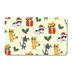 Christmas Funny Pattern Cat Magnet (rectangular) by Vaneshart