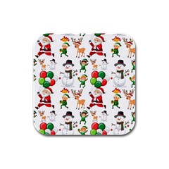 Seamless Pattern Christmas Rubber Square Coaster (4 Pack)  by Vaneshart