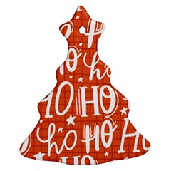 Ho Ho Ho Lettering Seamless Pattern Santa Claus Laugh Ornament (christmas Tree)  by Vaneshart