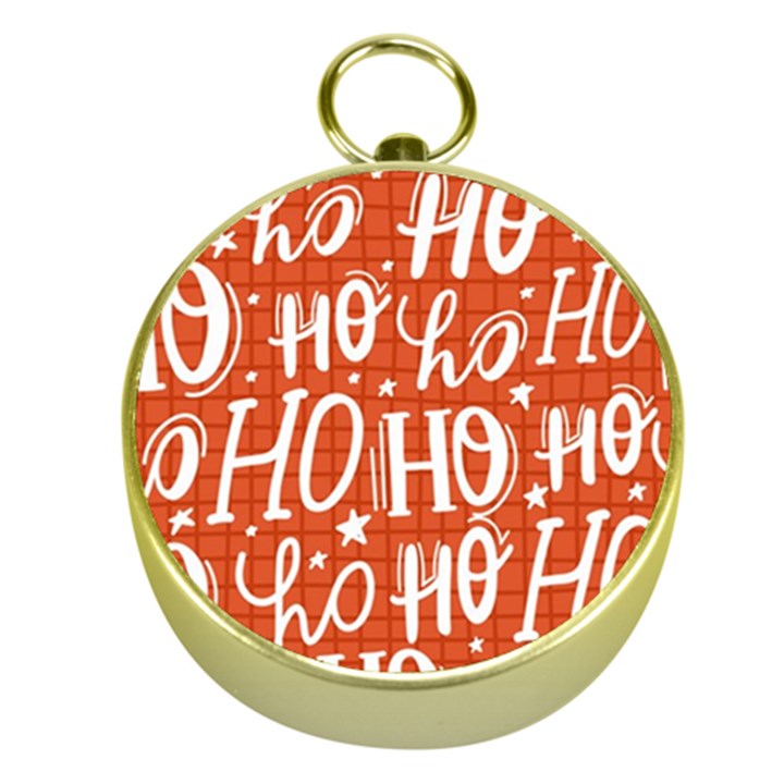 Ho Ho Ho Lettering Seamless Pattern Santa Claus Laugh Gold Compasses