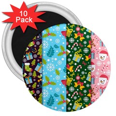 Flat Design Christmas Pattern Collection 3  Magnets (10 Pack)  by Vaneshart