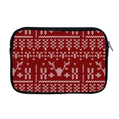 Beautiful Knitted Christmas Pattern Red Apple Macbook Pro 17  Zipper Case by Vaneshart