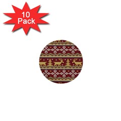 Beautiful Knitted Christmas Pattern Xmas 1  Mini Buttons (10 Pack)  by Vaneshart