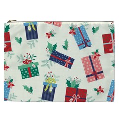 Christmas Gifts Pattern With Flowers Leaves Cosmetic Bag (xxl) by Vaneshart