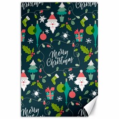 Funny Christmas Pattern Background Canvas 24  X 36  by Vaneshart
