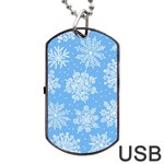 Hand Drawn Snowflakes Seamless Pattern Dog Tag USB Flash (Two Sides) Front