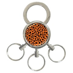 Orange Cheetah Animal Print 3-ring Key Chain