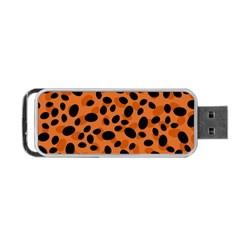Orange Cheetah Animal Print Portable Usb Flash (one Side)