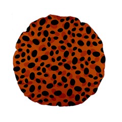 Orange Cheetah Animal Print Standard 15  Premium Flano Round Cushions