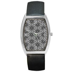 Black And White Pattern Barrel Style Metal Watch by HermanTelo