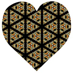 Pattern Stained Glass Triangles Wooden Puzzle Heart by HermanTelo