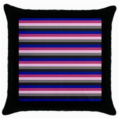 Stripey 9 Throw Pillow Case (black) by anthromahe