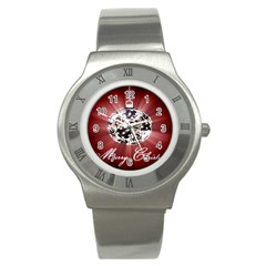 Merry Christmas Ornamental Stainless Steel Watch by christmastore
