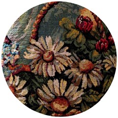 Old Embroidery 1 1 Wooden Puzzle Round by bestdesignintheworld