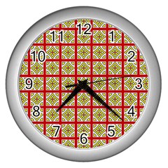 Df Hackberry Grid Wall Clock (silver) by deformigo