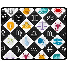 Zodiac Astrology Horoscope Double Sided Fleece Blanket (medium) 