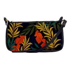 Fashionable Seamless Tropical Pattern With Bright Green Blue Plants Leaves Shoulder Clutch Bag by Wegoenart