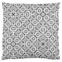 Black And White Baroque Ornate Print Pattern Large Flano Cushion Case (two Sides) by dflcprintsclothing
