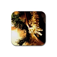 Christmas Tree  1 2 Rubber Coaster (square)  by bestdesignintheworld
