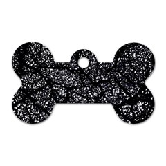Black And White Dark Abstract Texture Print Dog Tag Bone (two Sides) by dflcprintsclothing