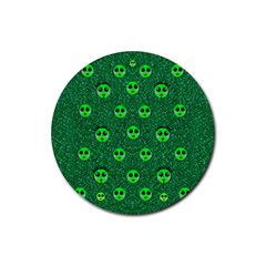 Smiling Happy Ones In The Fauna Rubber Coaster (round)  by pepitasart