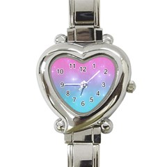 Pastel Goth Galaxy  Heart Italian Charm Watch by thethiiird