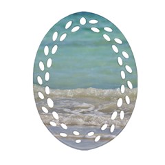 Minty Ocean Ornament (oval Filigree) by TheLazyPineapple